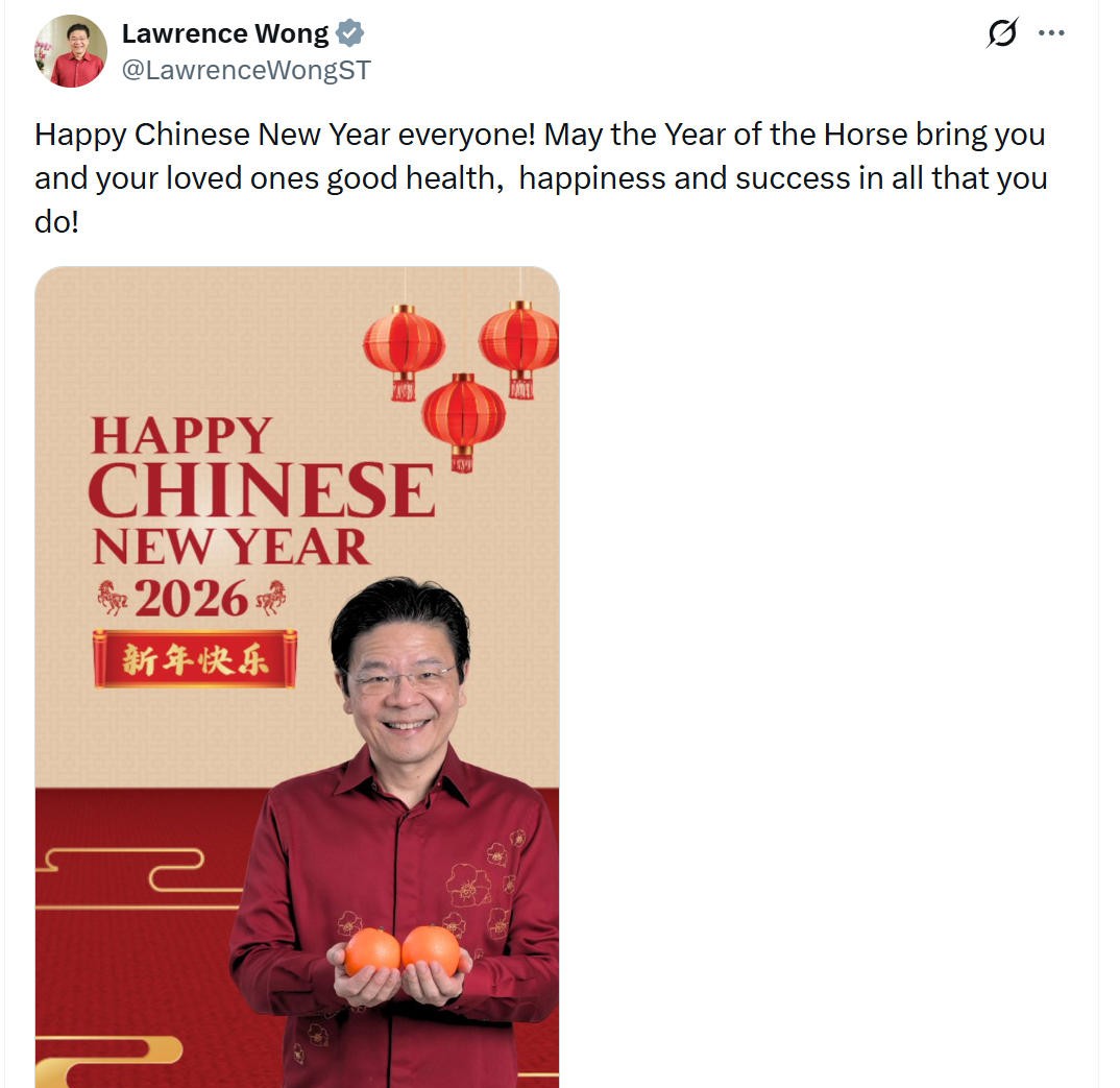 Lawrence Wong, Prime Minister of Singapore, celebrating Chinese New Year